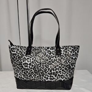 Patrizia Luca Geo Tote - Black/grey Leopard Print